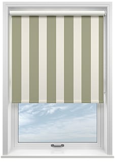 Cowes Stripe (Blackout), Stone Moss - Twist&Fit Roller Blind